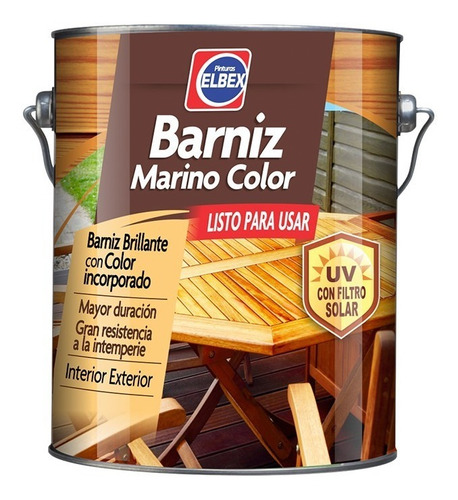 Barniz Marino Color Con Filtro Uv Elbex 1 Lt. - Ferremundo