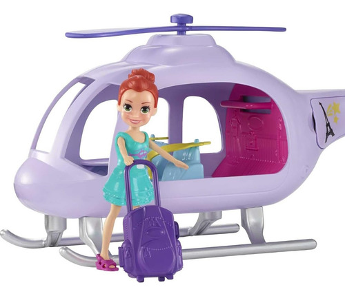 Polly Pocket Helicóptero Aventuras Con Muñeca Y Accesorios