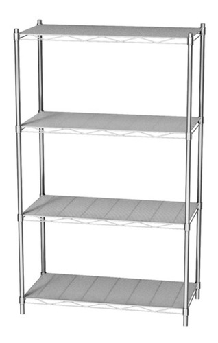 Organizador Oficina Rack Acero 4 Cromado Cocina Estantes