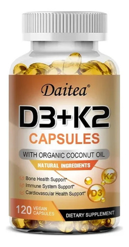 Daitea Vitamina D3 C/k2 120 Caps 5000 Ui Salud Ósea Defensas