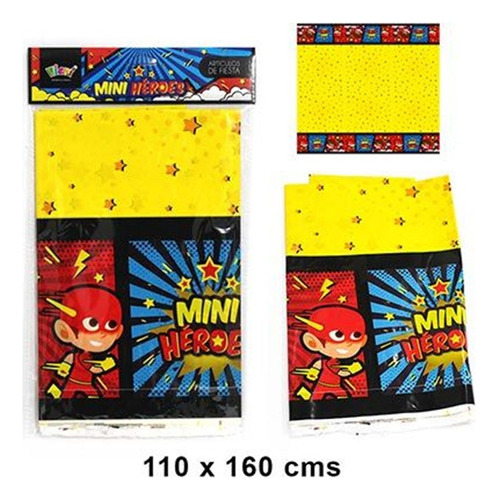 Mantel Diseño Fiesta Mesa Cumpleaños Rectangular 110x160cm Color Mini Héroes