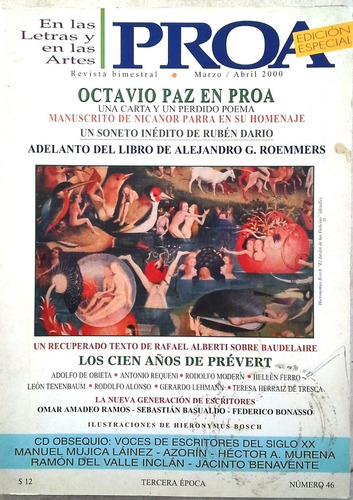 Revista Proa 46 Octavio Paz / Borges / Cortazar / H Bosch