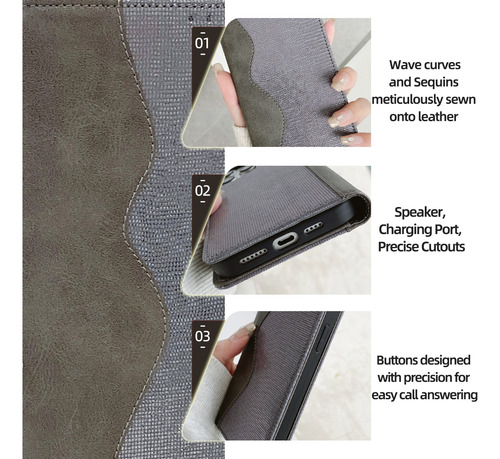 Funda Tipo Cartera Para La Serie Zte, Funda Tipo Libro De Piel Sintética Con Tapa Para Tarjetas Y Funda Delgada Con Función Atril