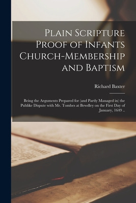 Libro Plain Scripture Proof Of Infants Church-membership ...