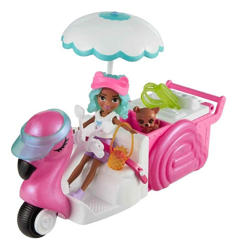 Polly Pocket Set De Juego Carrito De Bocadillos De Flamingo Multicolor