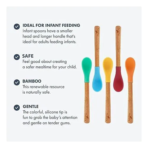 Avanchy Juego Cucharas Bebé Bambú Y Silicona