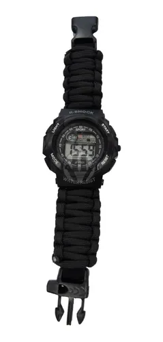 Reloj Tactico R-shock Militar Malla Paracord Digital Desert