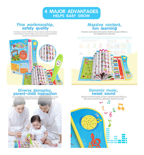 Libro Sonoro Interactivo Para Niños Con Pluma De Aprendizaje
