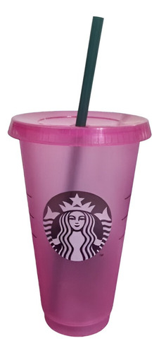 Nuevo! Vaso Starbucks Reutilizable Rosa Cold 710ml Original