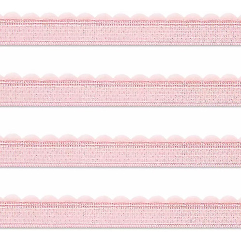 Elástico Para Langerie Tulipa 12 11mm Com 50mts Sutiã Pijama Cor Rosa Desenho Do Tecido Liso