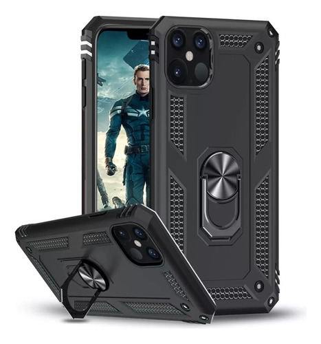 Funda Uso Rudo Para iPhone 11 Pro Max  Con Anillo Giratorio 