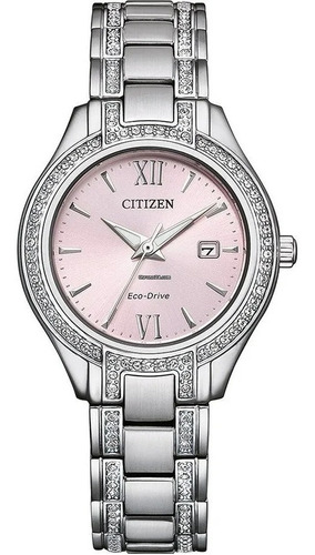 Citizen Elegance Crystal Pink Dial Fe1230-51x Color De La Correa Plata Color Del Bisel Plata Color Del Fondo Rosa