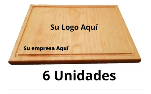 Plato Madera Pack 6 Unidades Sin Logo