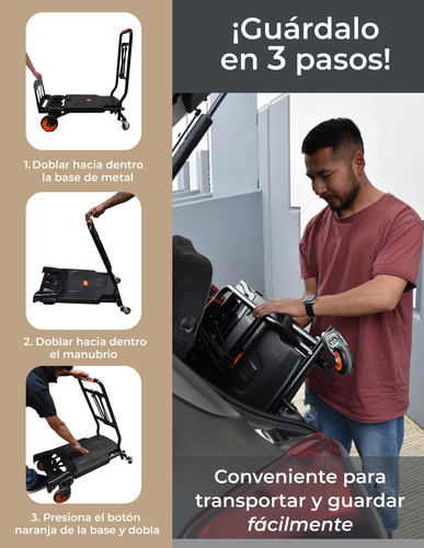 Diablito De Carga Convertible En Carrito Plegable 200kg