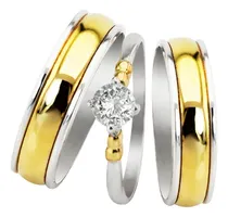 Comprar Combo Alianzas Plata 950 Y Oro 18k Con Anillo Cintillo Boda