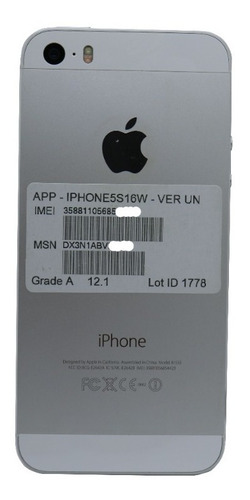 iPhone 5s 16gb Prata A1533 Bateria 90% Sem Acessorios A12685