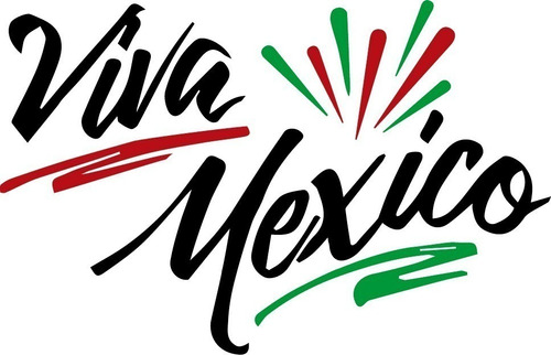 Vinilo Decorativo Para Pared O Cristal Viva México Tricolor.