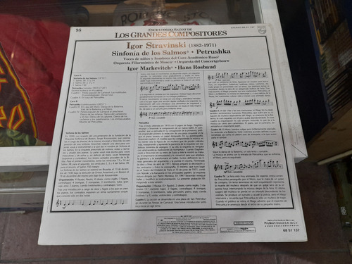 Lp Igor Stravinski Sinfonía De Los Salmos Acetato,long Play (Usado)