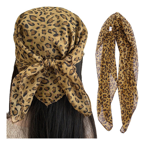 / Pañuelo A La Moda Retro Con Estampado De Leopardo,