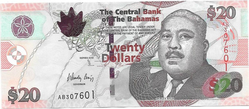 Billete Bahamas 20 Dolares Año 2010 Sin Circular