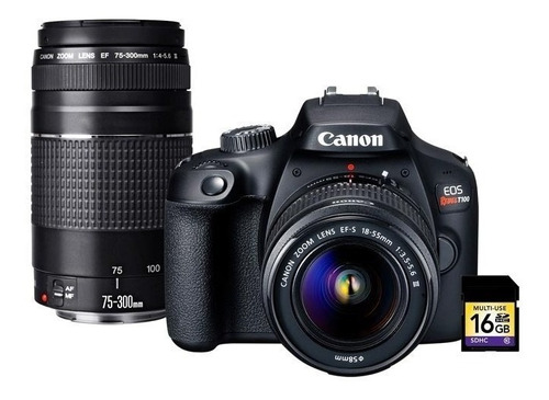Imagen 1 de 6 de Canon Eos Rebel T100 Kit 18-55mm + 75-300mm + Memoria 16gb