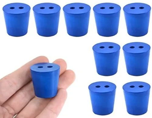 comprar 10pk Neopreno Tapones, 2 Agujeros - Astm - Tamaño # 4-20mm I