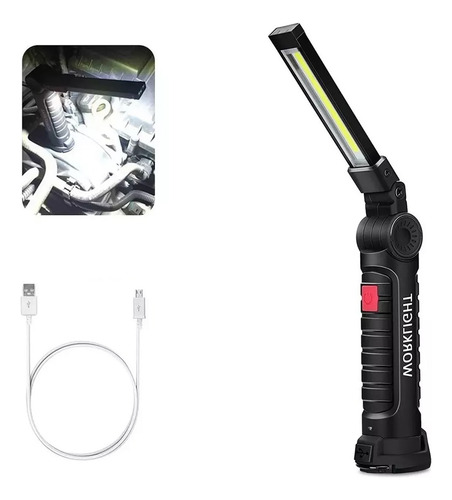 Imán De Linterna De Trabajo Recargable Inspección Lámpara Color De La Linterna Blanco Color De La Luz Negro CampingLed