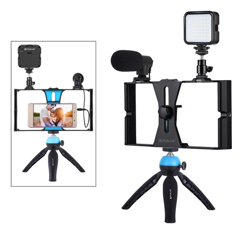 Para Teléfono Video Rig Kit Selfie Micrófono Película Que