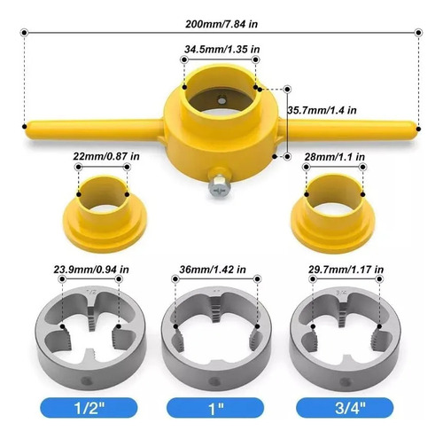 Herramienta De Pvc Kit De Matrices Depara Hacer Roscas