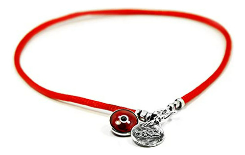 Pulsera Tobillera De Plata De Ley Con Cadena Roja Para Mujer