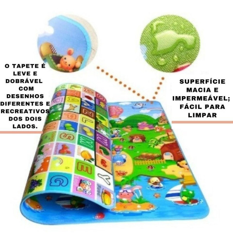 Imagem 6 de 9 de Tapete Emborrachado Infantil Grande Dupla Face Impermeável