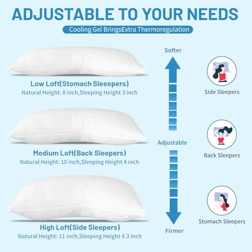 Almohadas Viscoelásticas Trituradas Para Dormir De Lado 50x7