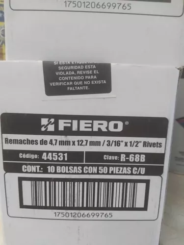 comprar Remache 1\u002F4x 1\u002F2   Por Bolsa Caracas Abierto Sabados