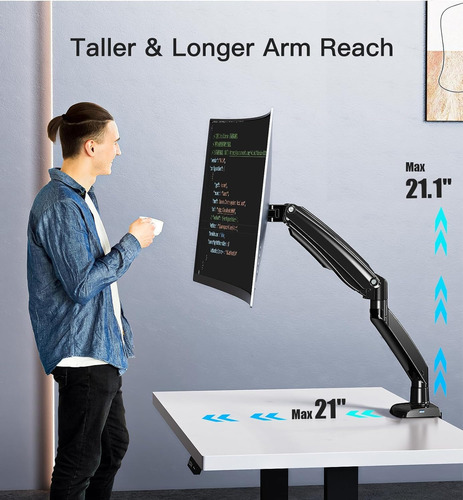 Brazo De Monitor Ultrawide Huanuo Para Pantallas Máximas De