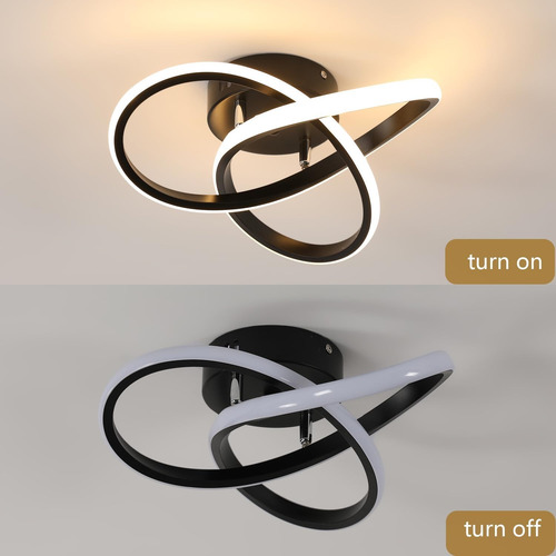 Lámpara Variable De 3 Color Plafn Led Curva Moderna Para Luz