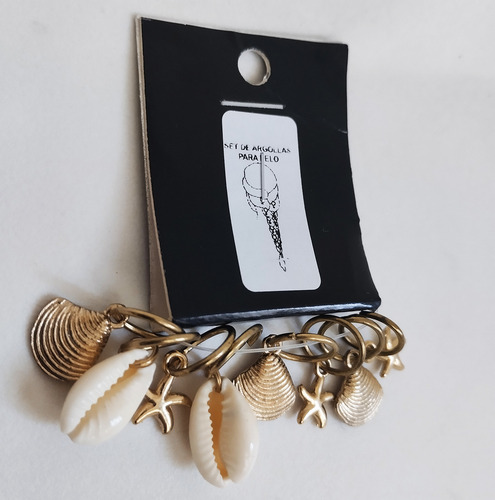 Accesorios Cabello Trenzas Playa Caracoles Dorado