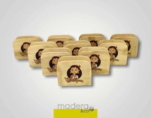 7 Servilleteros De Madera Con Tu Logo Impreso