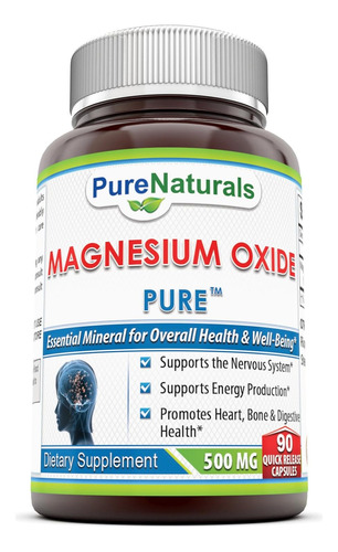 Pure Naturals Magnesium Oxide Pure 500mg 90 Capsulas