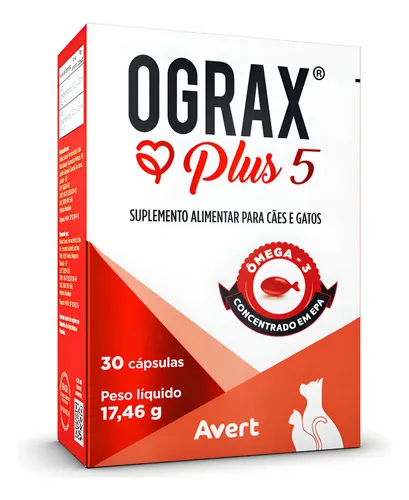 Suplemento Ômega 3 Avert Ograx Plus para Cães e Gatos