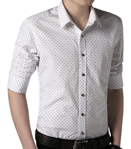 Camisa Social Slim Fit Bolinha Pronta Entrega - 4 Cores