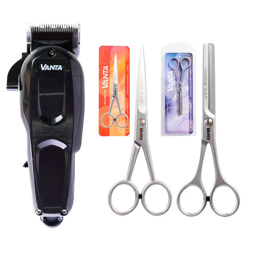 Vanta Corded Clipper Cortadora Pelo +set Tijera Corte Pulir 