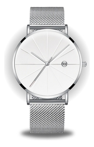 Reloj Pulsera Fox Blanco Minimalista, Calendario