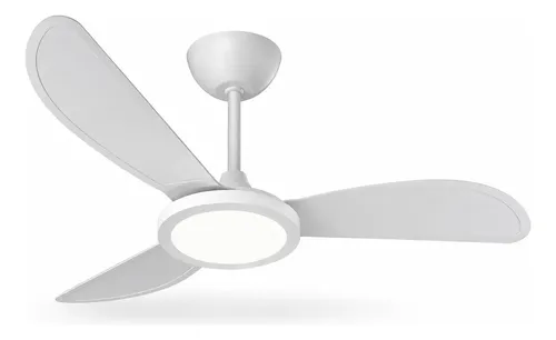 Ventilador De Teto Branco 96cm 130w 3 Pás Com Led 220v 96 Cm 60hz Branco 220v Branca Plástico ​3