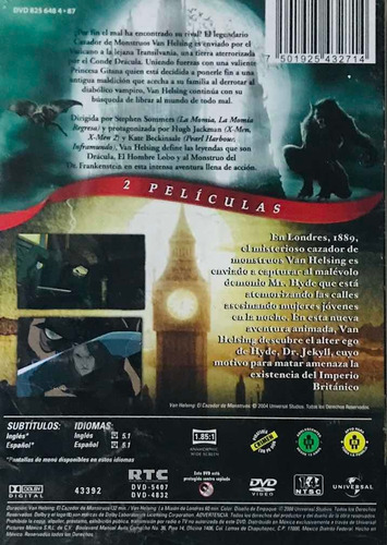 2 X 1, Van Helsing (2 Películas) 2dvds Nuevo Sellado