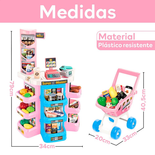 Mercadinho Infantil Caixa Registradora E Carrinho Brinquedo