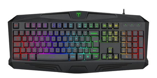 Teclado T-dagger Gamer Membrana Tanker Preto Rgb T-tgk202