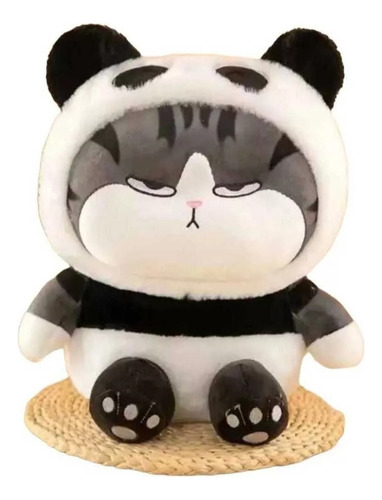 Peluche Gato Enojado Disfrazado Panda 22 Cm 