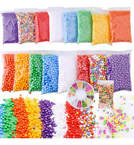 Slime Foam Beads Floam Balls - Paquete De 18 Microfoam B