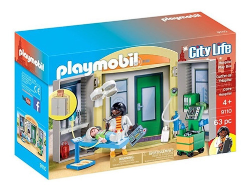 Figura Armable Playmobil City Life Cofre Hospital 63 Pzs 3+