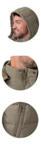Campera Parka Corderito Impermeable Capucha Desmontable